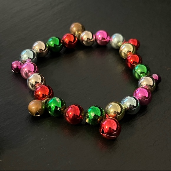 Christmas Holidays Multicolor Beaded Bells Set with Ring Earrings & Bracelet - Picture 3 of 14